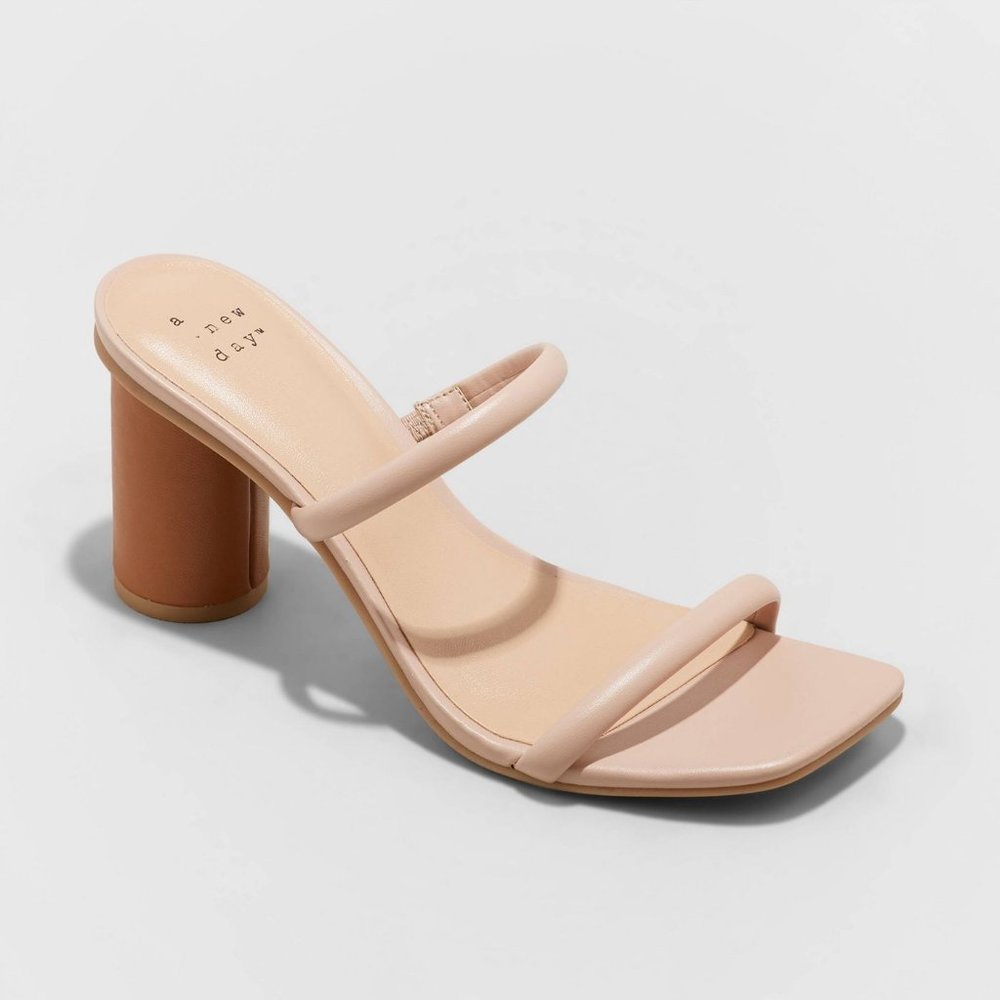 NWT Women's Beige Cass Square Toe Heels - A New Day Target Size 6.5